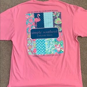 Simply Southern Love Flamingo tee